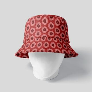 Menshwe Shweshwe Bucket Hat Red Sotho