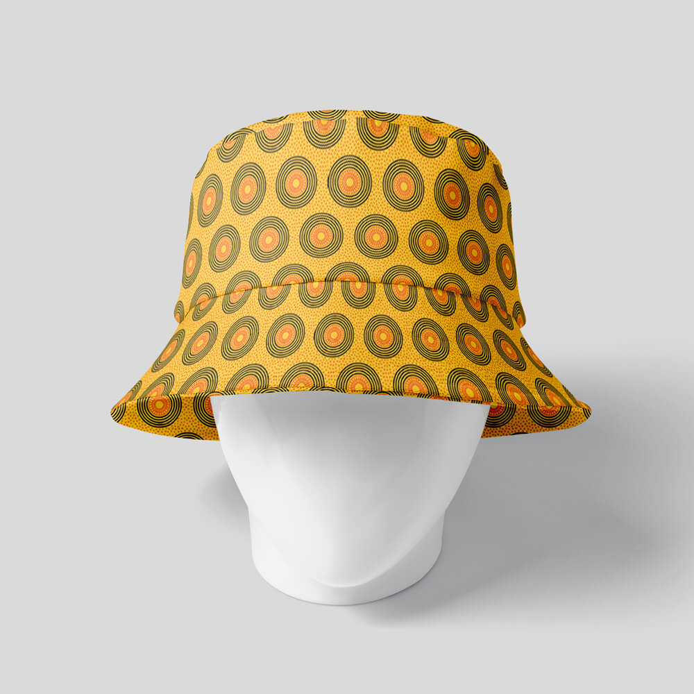 Shweshwe Bucket Hat | Yellow | Menshwe.co.za