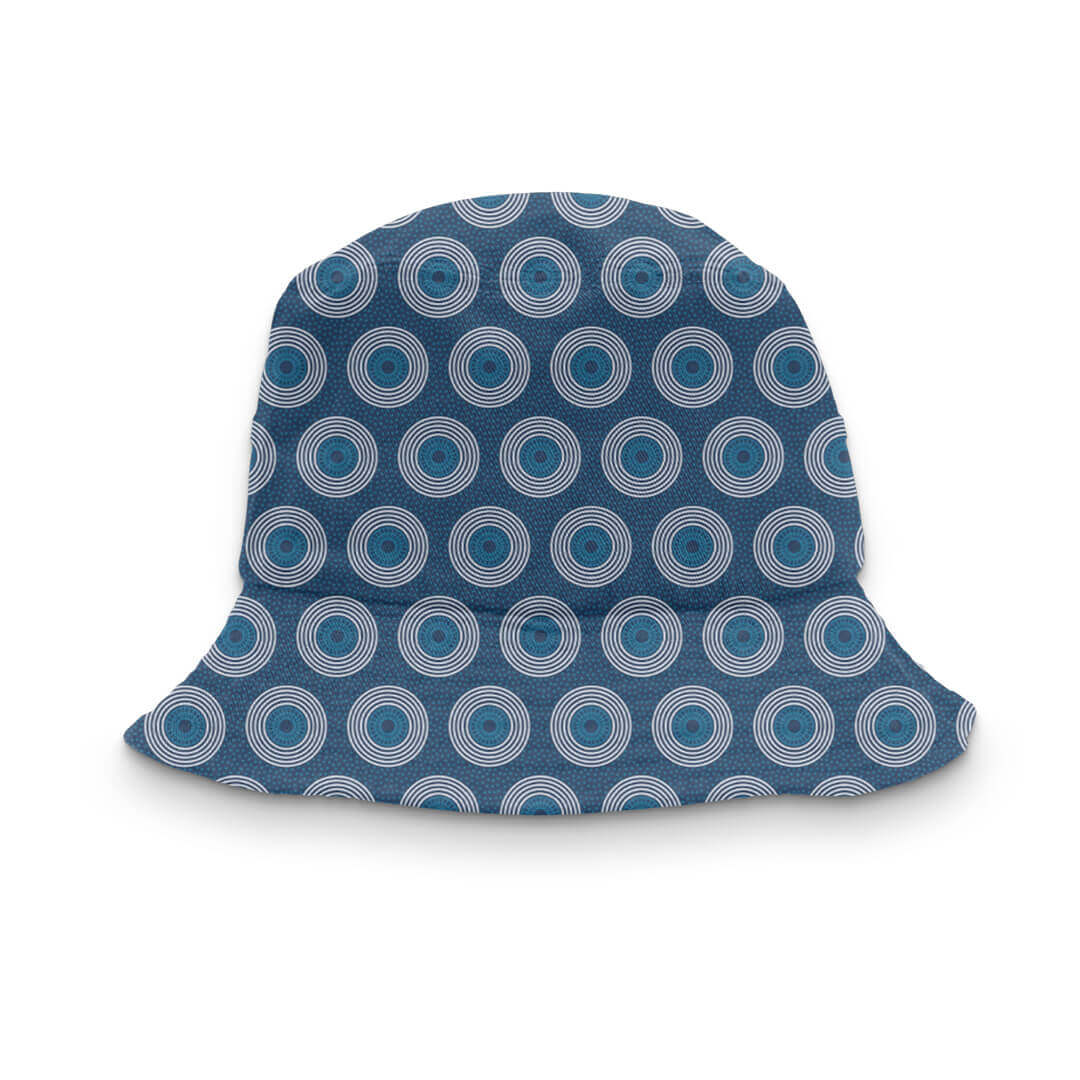 Adult size - Blue Shweshwe African Bucket hat by Tribe Afrique