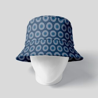 Menshwe Shweshwe Bucket Hat Blue Sotho